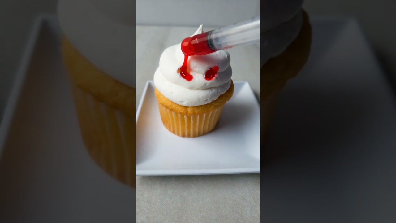 Vampire bite cupcakes