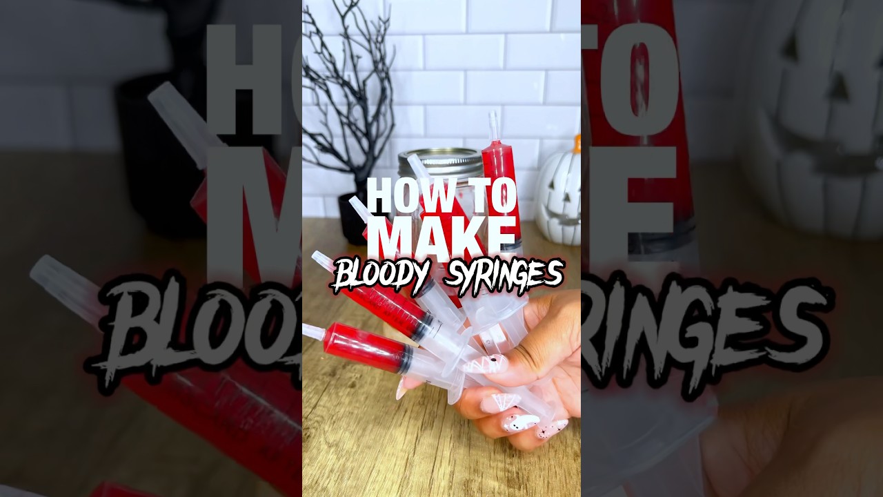 Bloody Syringes🩸 #recipeoftheday #halloweendecor #halloween2023 #halloween #spookyseason #fypシ #diy