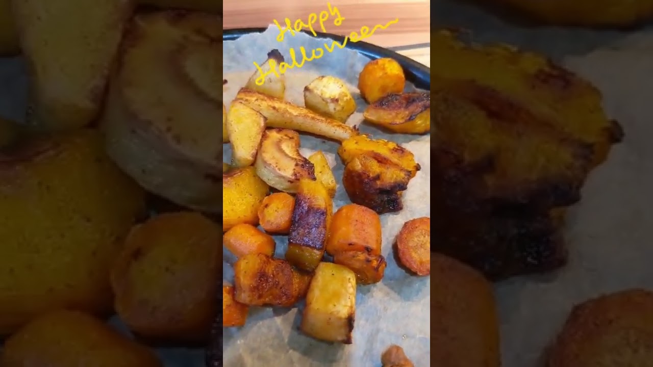 Roasted Halloween vegetables, mini vegetables recipe