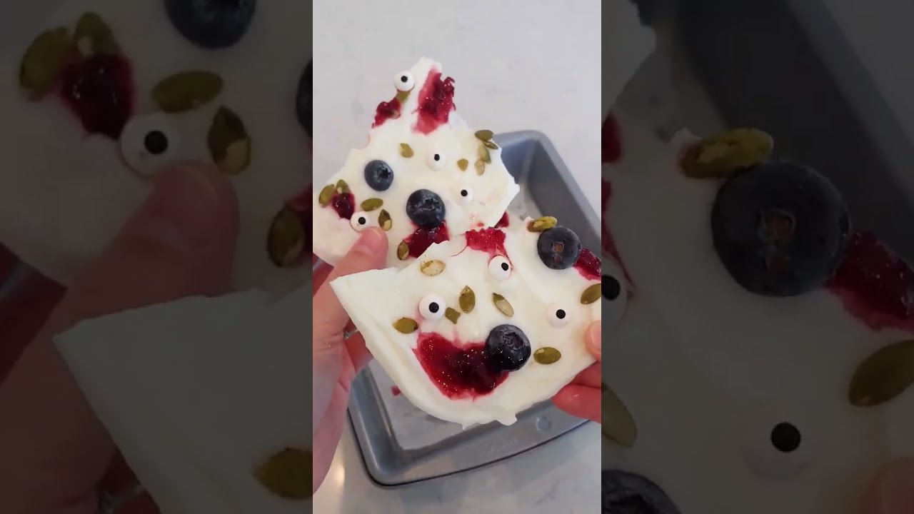 Monster Halloween Frozen Yogurt Bark