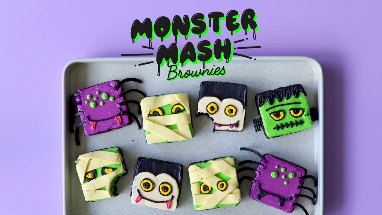 Cute Halloween Monster Brownies! - The Scran Line