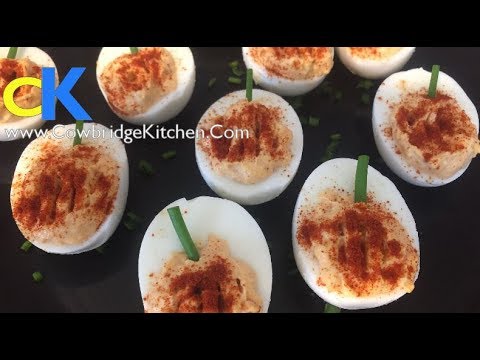 Pumpkin Deviled eggs (Halloween Food)