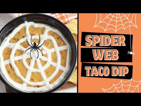 Spider Web Dip | Halloween Taco Dip Party Appetizer with Sour Cream Web