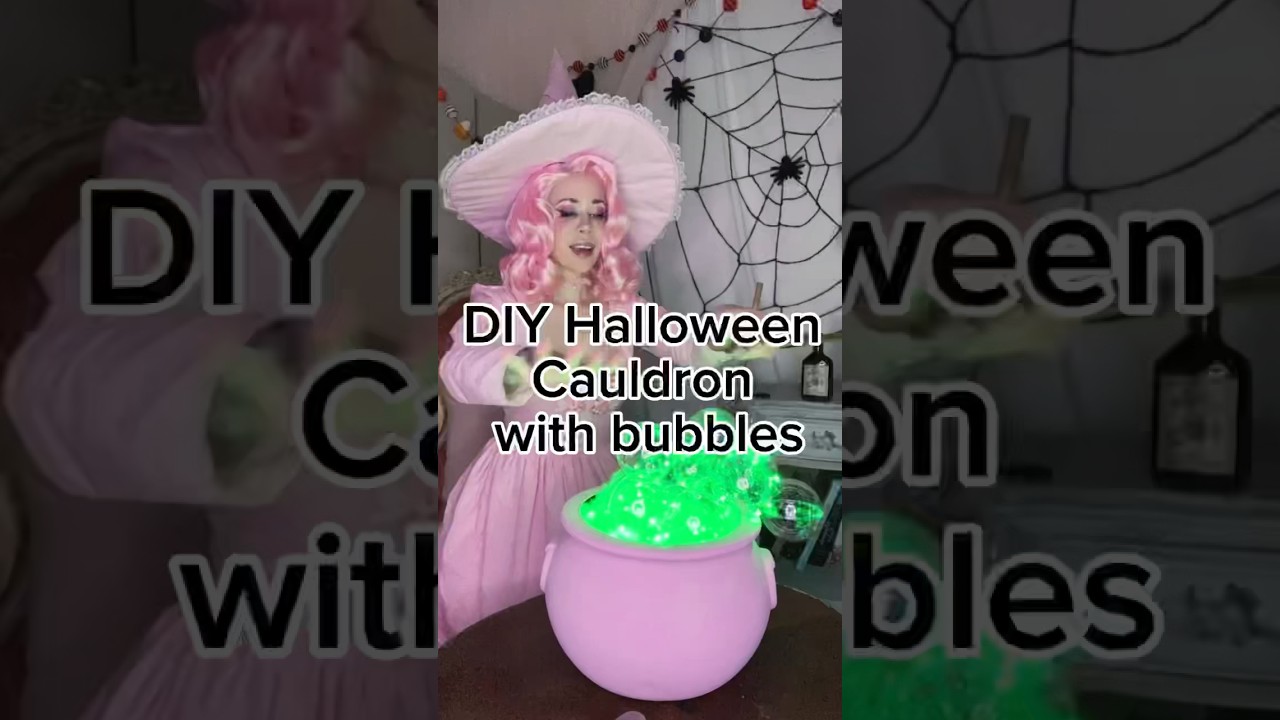 DIY Halloween Cauldron! So cute 🎃! #diycraft #diyproject #halloweendiy #tutorial #diycrafts