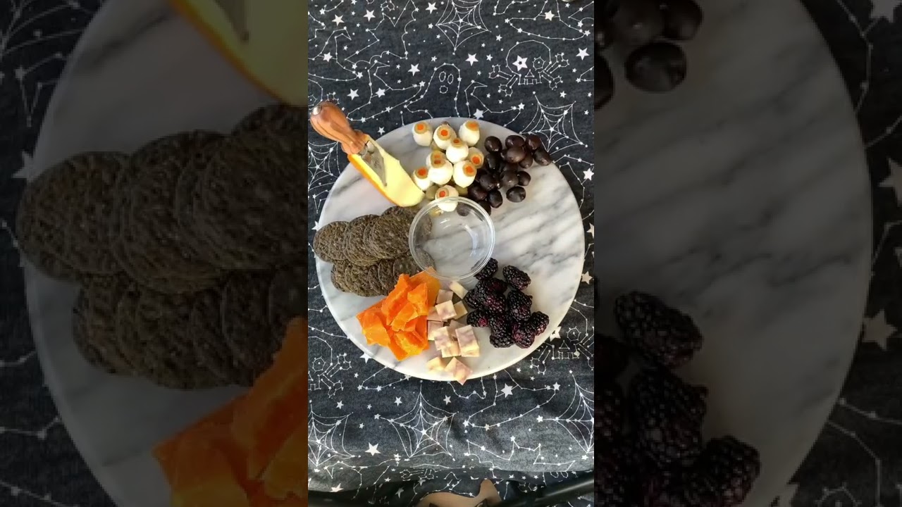 Black & Orange Halloween Board #shorts #cheeseboard #easyrecipes #halloweenfood #cheese