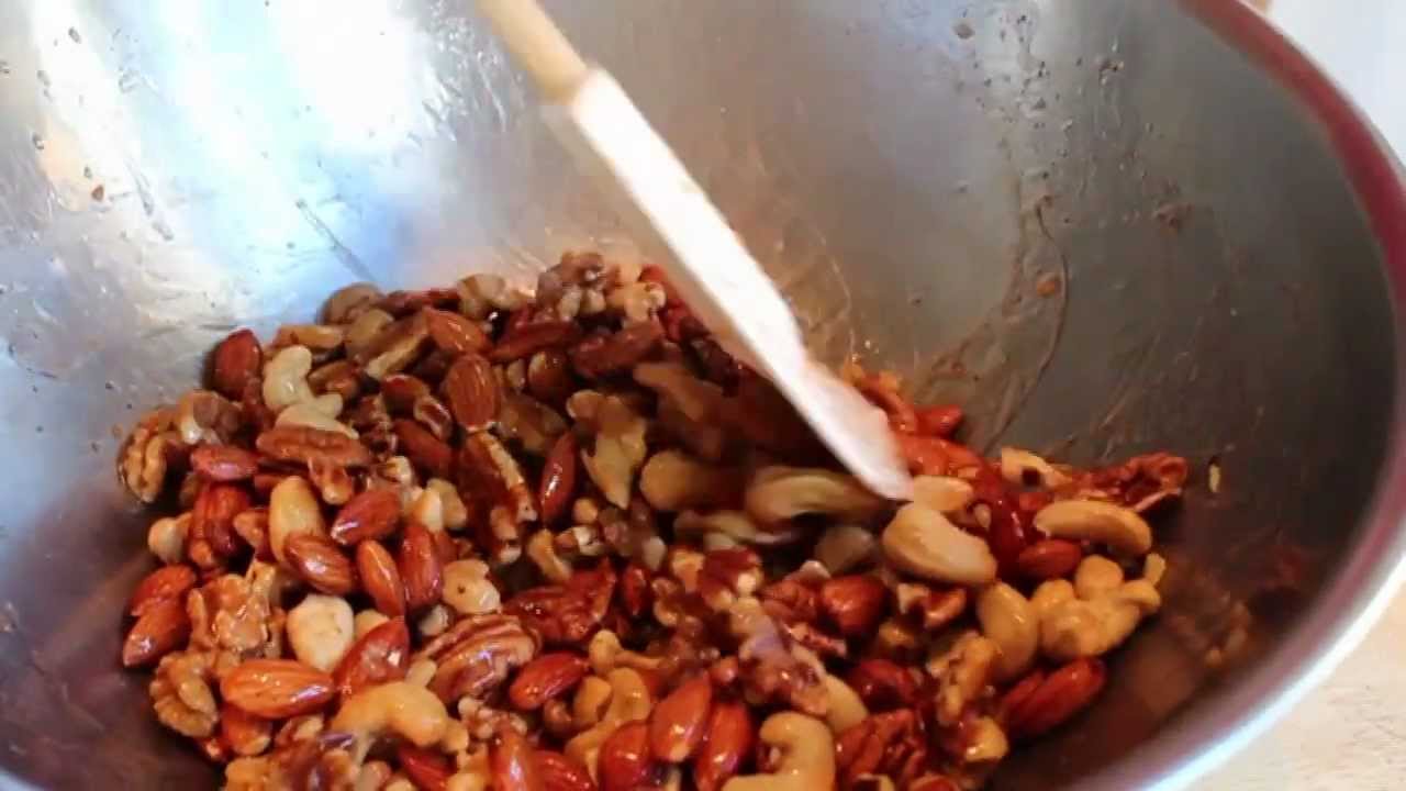 Sweet Salty Spicy Nuts -- Candied Party Nuts -- Roasted Mixed Nuts