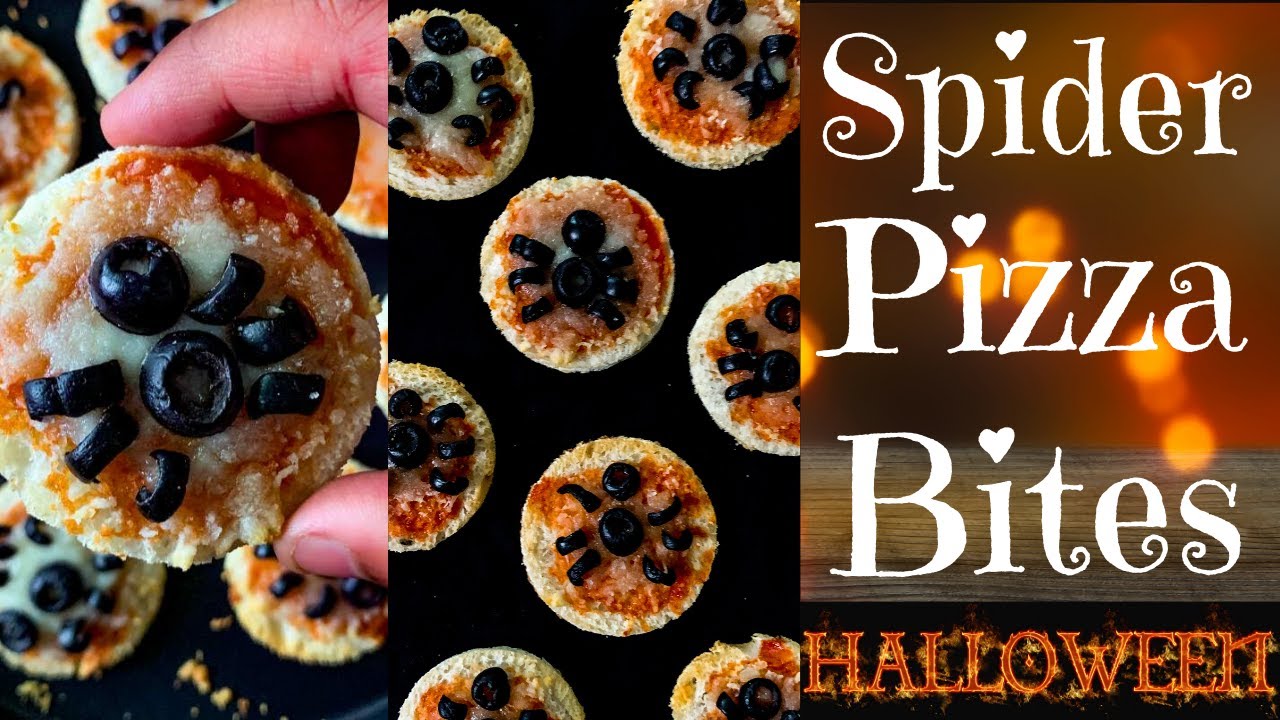 Spider Pizza Bites Recipe - Perfect Halloween Appetizer #halloween