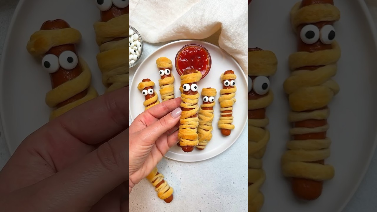 Easy Mummy Dogs made from Pilsbury Dough 👻 #halloween