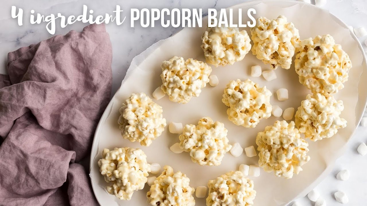 EASY Marshmallow Popcorn Balls: 4 ING! | The Recipe Rebel