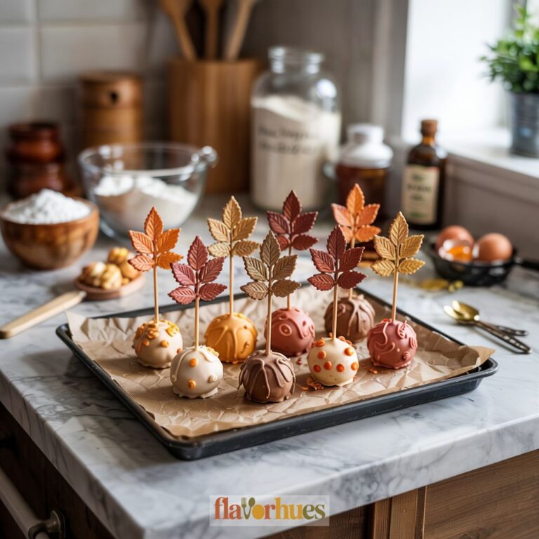 Autumn Leaf Decorated Cake Pops