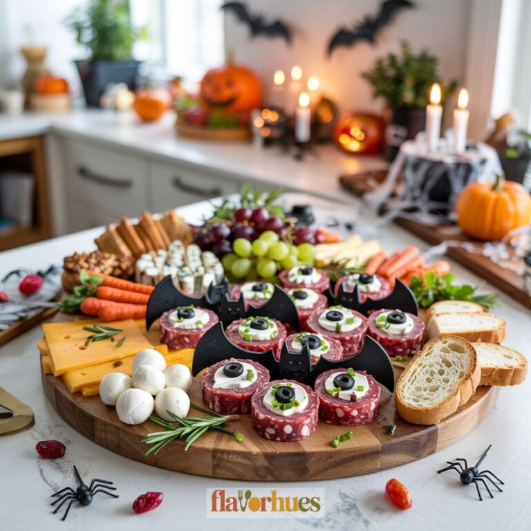 Bat-Shaped Salami Bites Charcuterie Board Recipe