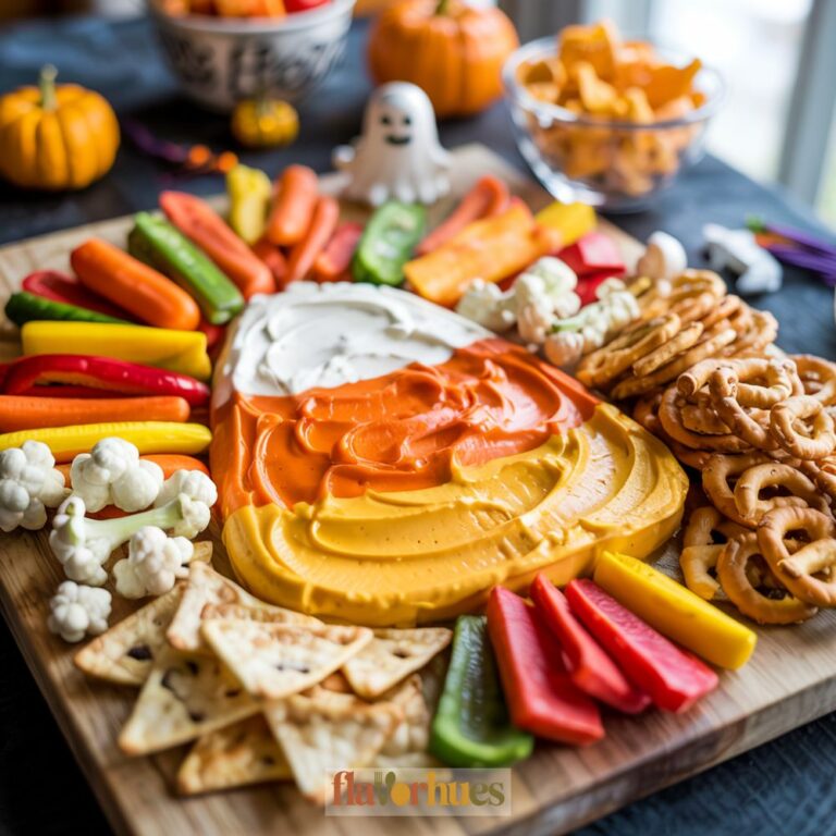 Candy Corn Layered Dip Charcuterie Board Recipe