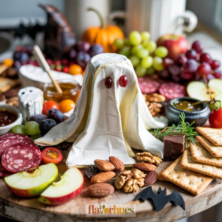 Ghostly Brie with Cranberry Eyes Charcuterie Board Recipe