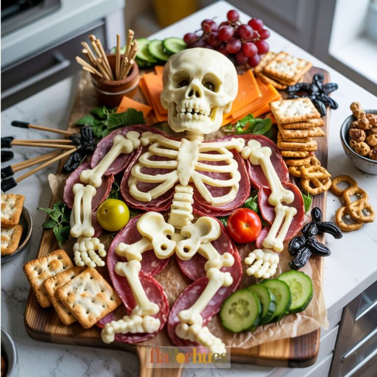 Skeleton Meat and Cheese Spread Charcuterie Board Recipe