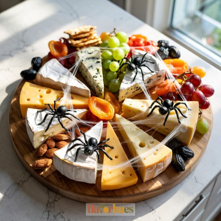 Spooky Spiderweb Cheese Charcuterie Board Recipe