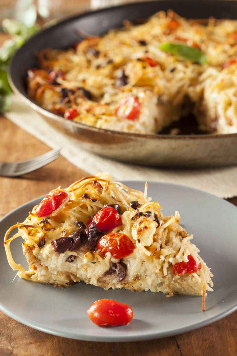 Baked Pasta Pie With Tomato and Basil Recipe