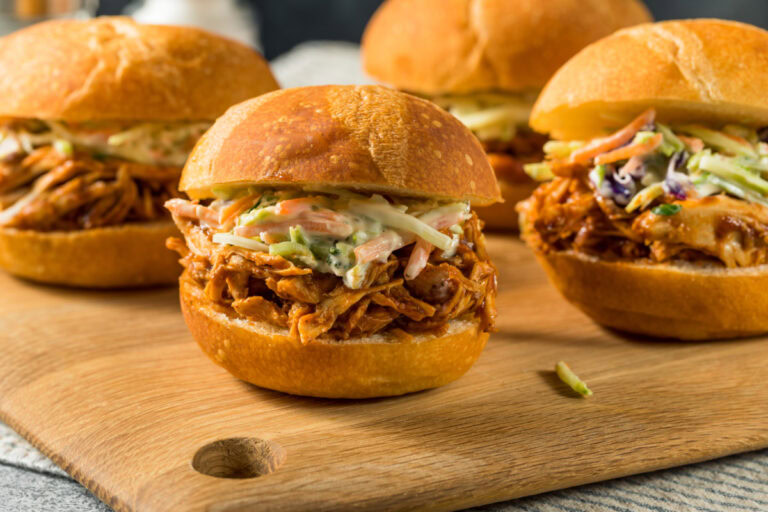 Barbecue Pulled Chicken Sliders with Coleslaw Recipe