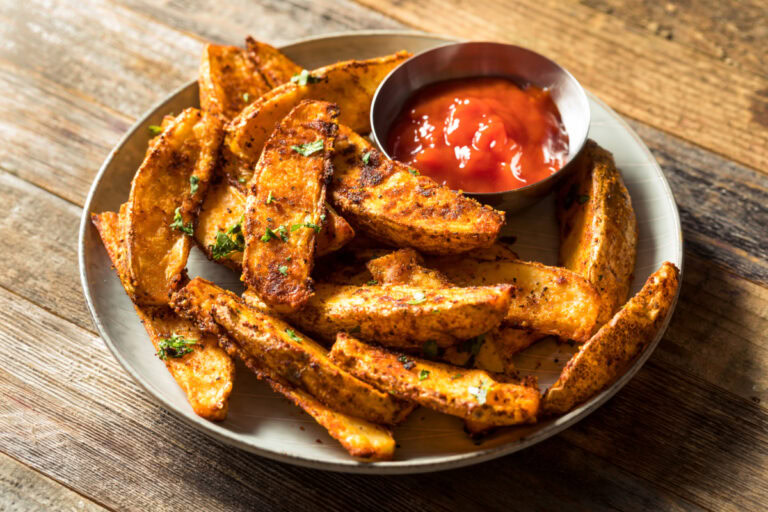 Spicy Oven Fried Potato Wedges Recipe